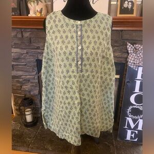 Pure Jill Linen Sleeveless Printed Tunic